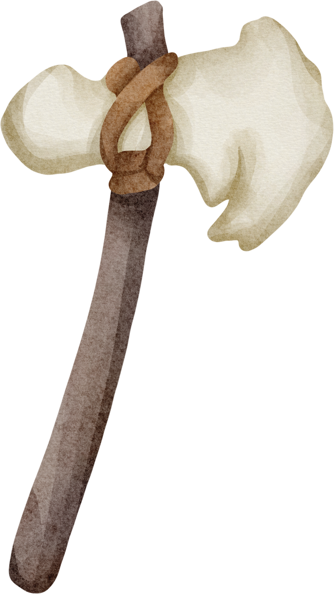 watercolor stone axe